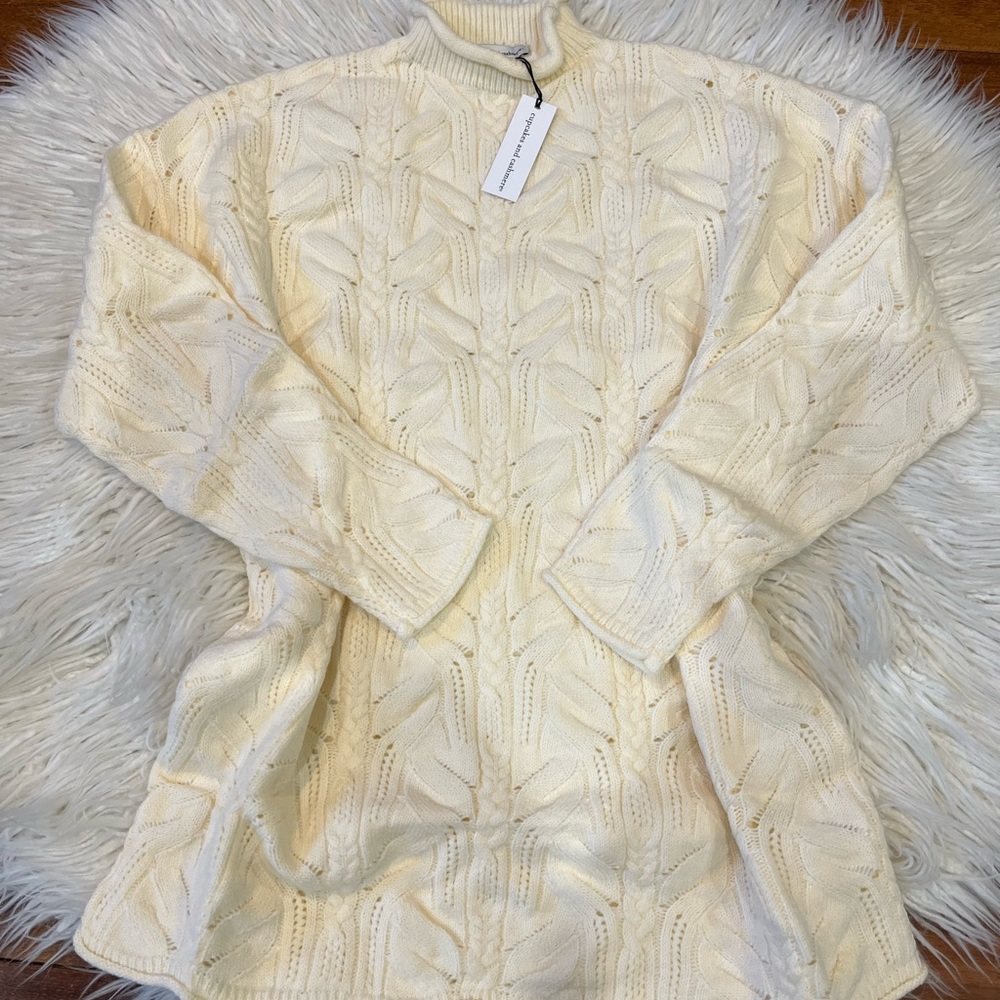 New Plus Textured Mock Neck Sweater View 3